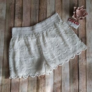 NWT Bongo Scallop lace shorts